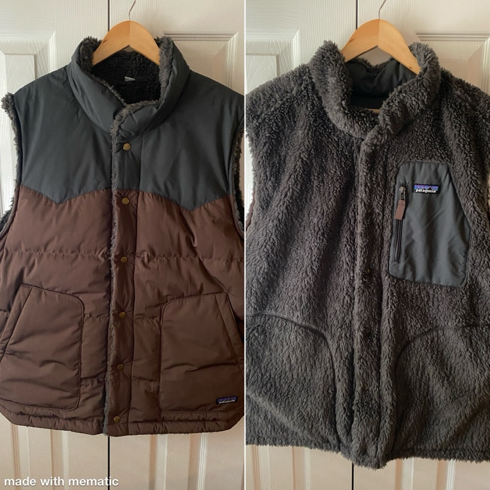 Patagonia Brown and Black Reversible Puffer Vest